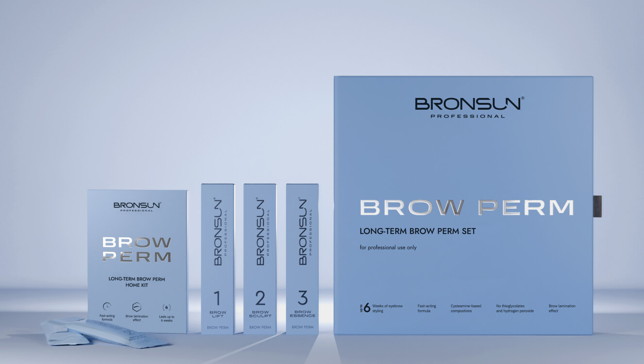 Gama oficială Brow Perm BRONSUN: seturi și produse pentru cele trei etape